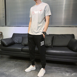 百搭衣服2025年春夏新款运动休闲套装T恤男韩版潮流帅气一套P60，男装T恤，星座211-2