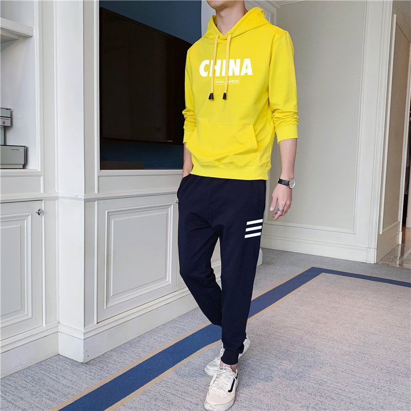 高品质大货已备-2025年新款学生卫衣连帽两件套装班服上衣印花P85,男装休闲套装,星座211-2