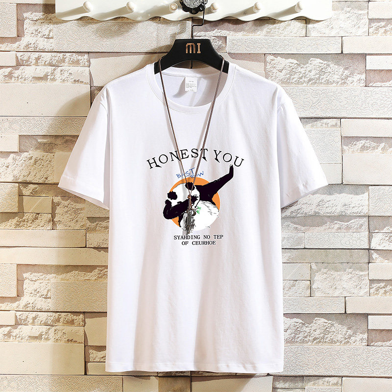 现货短袖T恤数据好新款纯色纯棉体恤印花圆领休闲简约风T100-P25，男装T恤，星座211-2