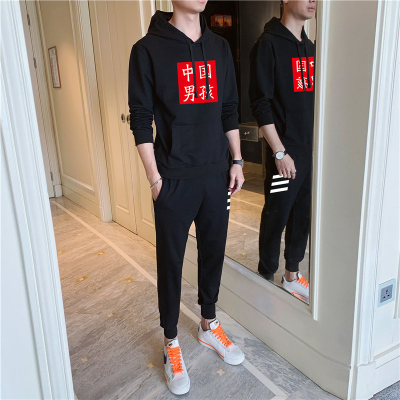 2025新款卫衣男连帽春秋款流行帅气活力青少年休闲装男士套装P85，男装休闲套装，星座211-2