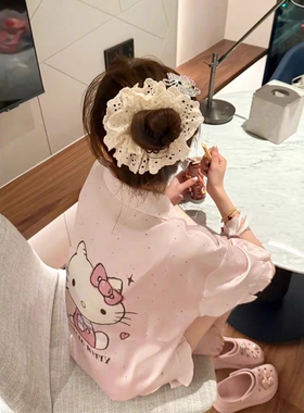 2025新款hellokitty睡衣女夏季春秋天冰丝短袖甜美可爱家居服薄款