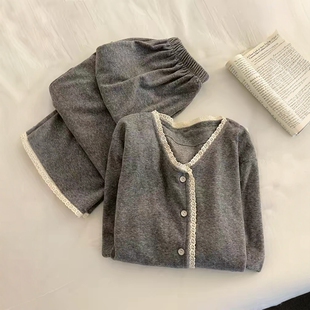 高级感羊绒睡衣女款秋冬季加绒加厚2025新款冬天德绒海岛绒家居服