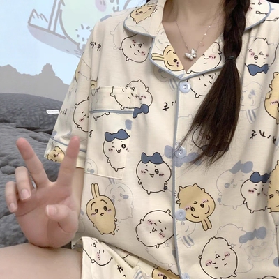吉伊卡哇乌萨奇睡衣女春夏季纯棉