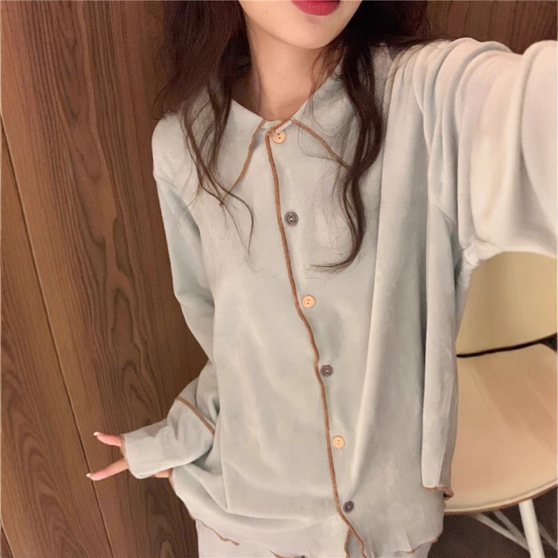 珊瑚绒睡衣女款秋冬季高级感简约