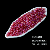 心欣DIY日本御幸MIYUKI红色磨砂带彩141FR进口米珠2mm11