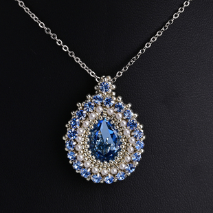 钻 18mm东洲水滴钻毛衣链材料包 线 含针 心欣进口米珠