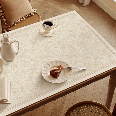 轻奢高级感pvc餐桌桌垫防水防油防烫防滑免洗饭桌茶几桌布长方形