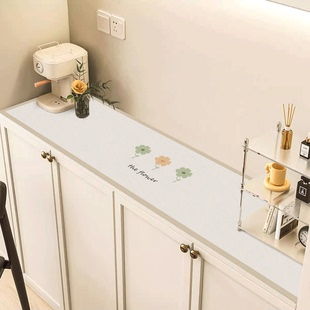 奶油风入户鞋柜垫玄关柜酒柜餐边柜台面桌布电视柜皮革防水桌垫长