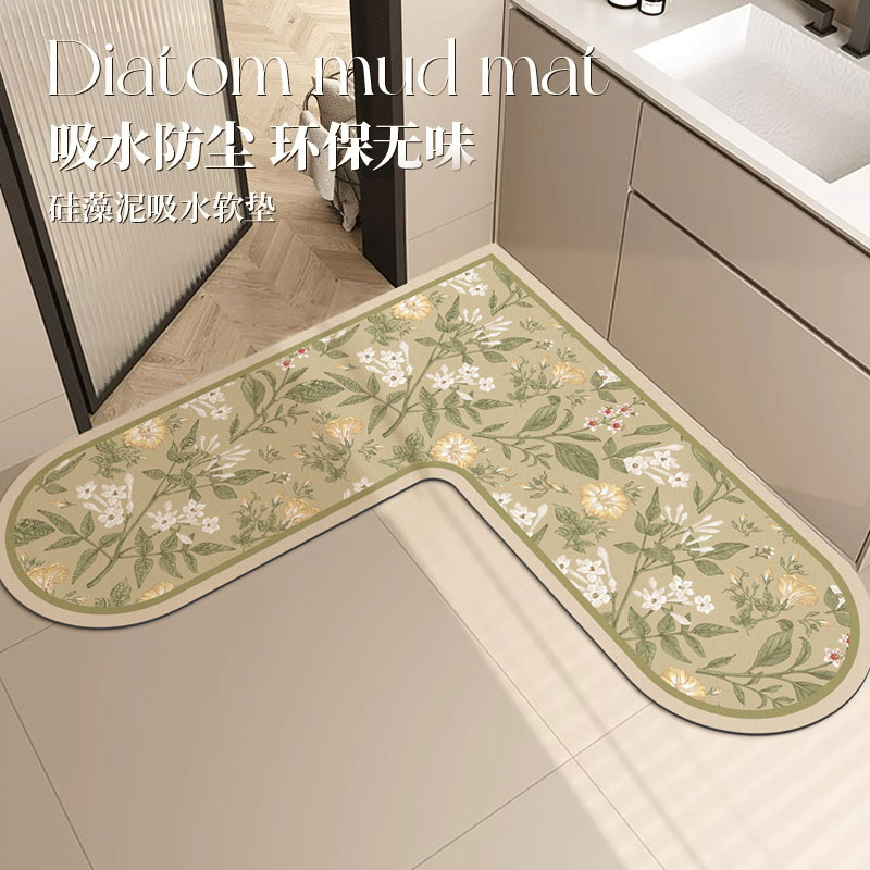 L型浴室门口专用地垫吸水防滑防摔脚垫子洗手间卫生间洗手台地毯