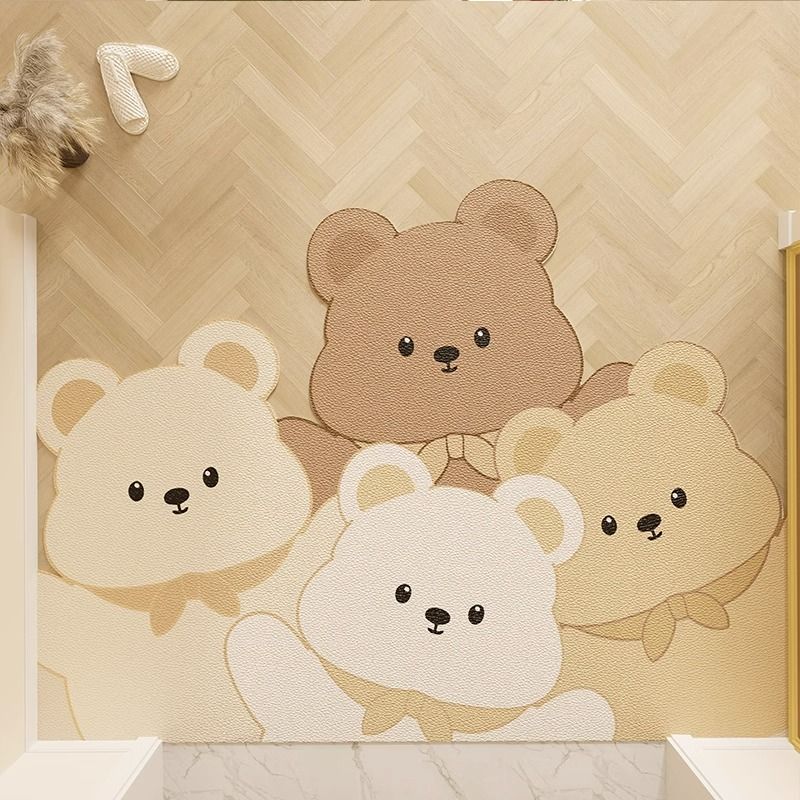 卡通动物皮革进户入户门地垫进门玄关门口防滑脚垫可擦免洗可裁剪