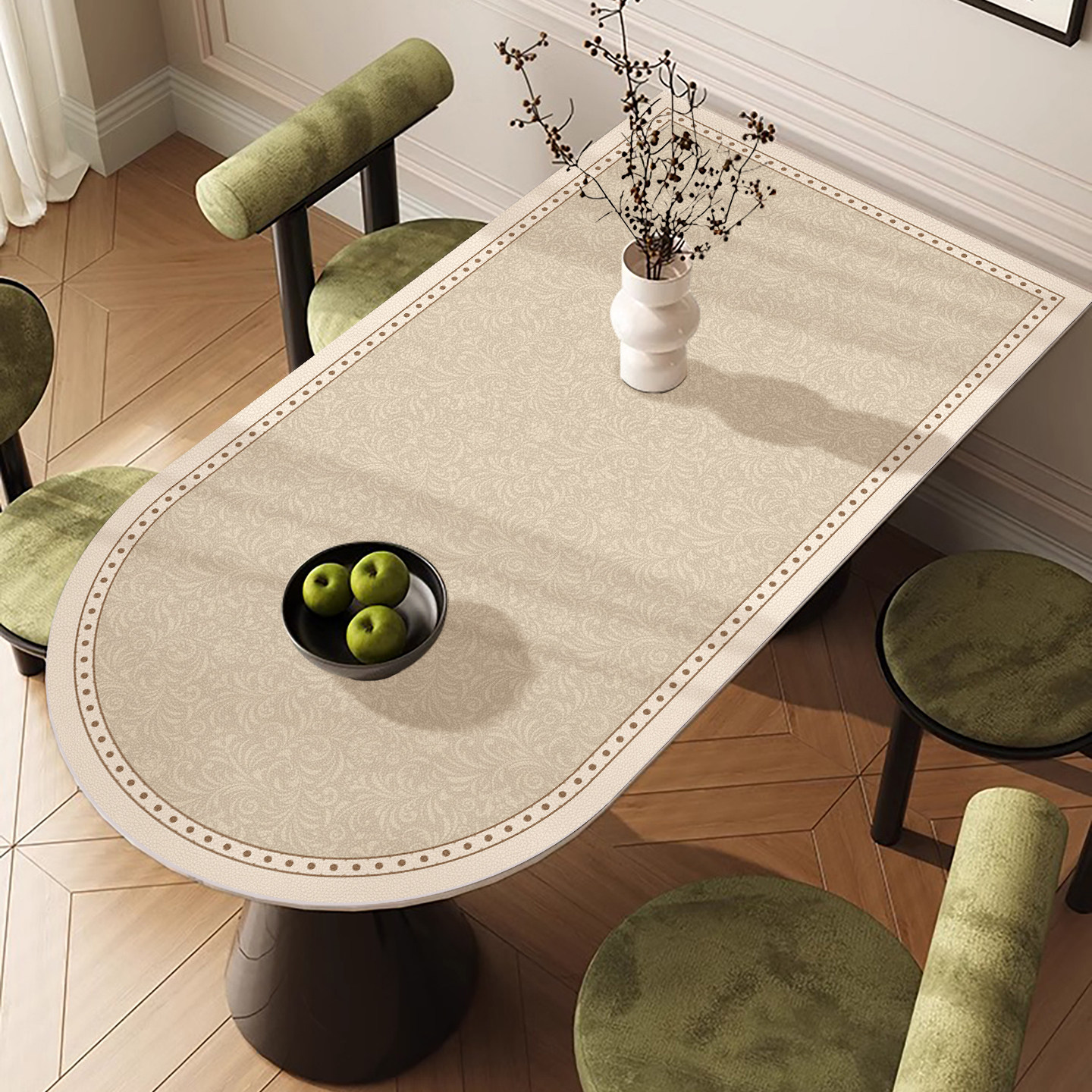 法式轻奢高级感岛台专用桌垫半圆弧形餐桌布防水防油免洗茶几垫子,居家布艺,桌布,淘宝优惠券,粉丝福利购,淘宝优惠卷