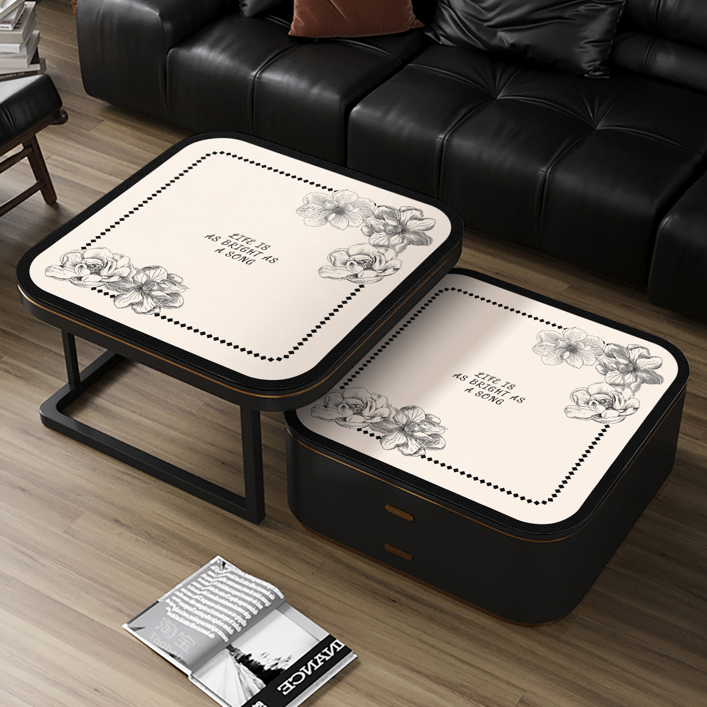 轻奢高级感圆角正方形茶几桌垫防水防油防烫客厅餐桌桌布pvc垫子,居家布艺,桌布,淘宝优惠券,粉丝福利购,淘宝优惠卷