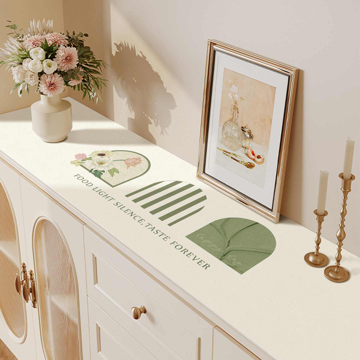 现代美式风餐边柜台面保护桌垫电视柜长条盖布入户鞋柜垫子可裁剪,居家布艺,桌布,淘宝优惠券,粉丝福利购,淘宝优惠卷