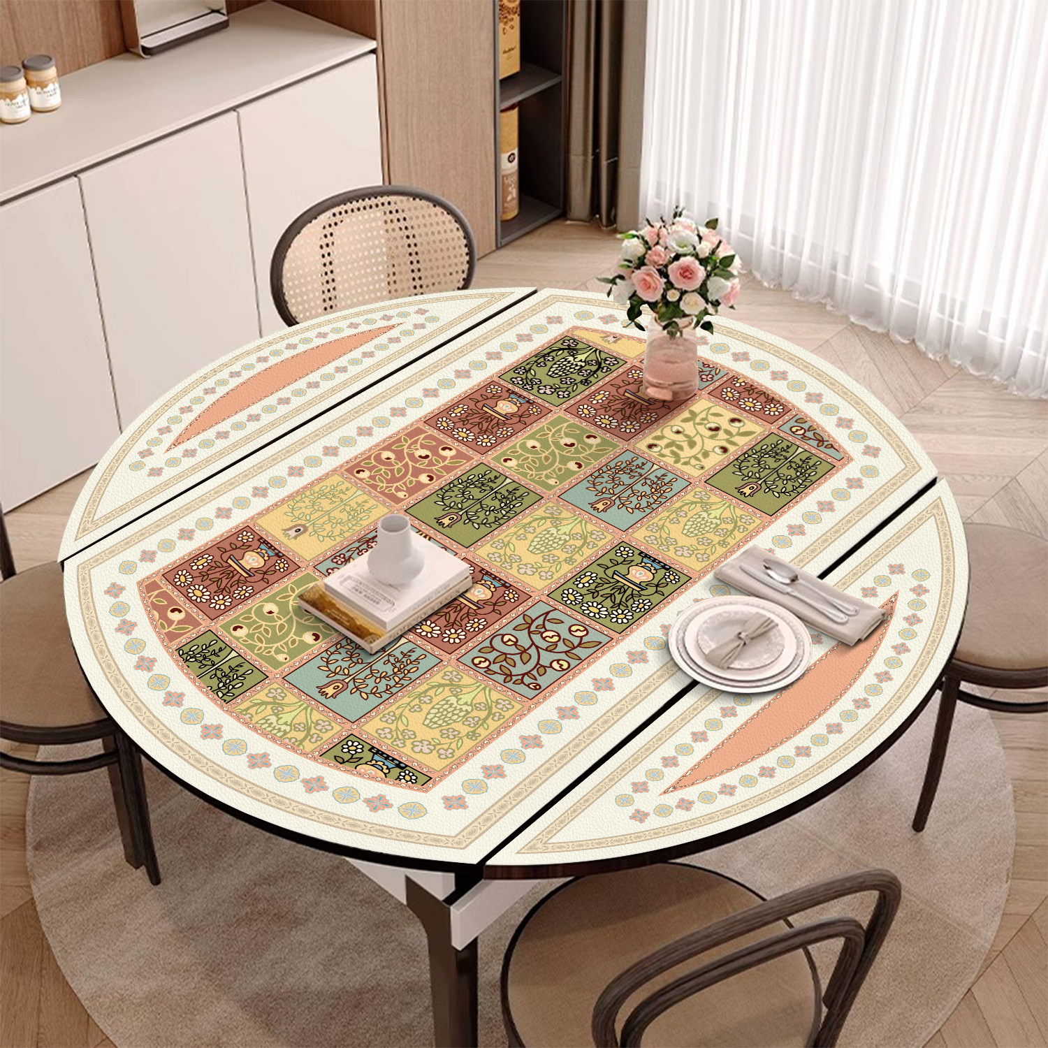 折叠圆桌圆餐桌桌垫弧形椭圆形防水防油防烫桌布pvc台布圆形垫子,居家布艺,桌布,淘宝优惠券,粉丝福利购,淘宝优惠卷