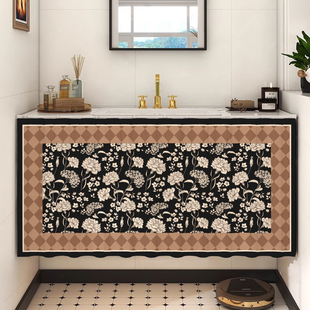 浴室卫生间洗手台遮挡帘防水洗漱台柜子挡水帘厨房杂物橱柜遮丑帘