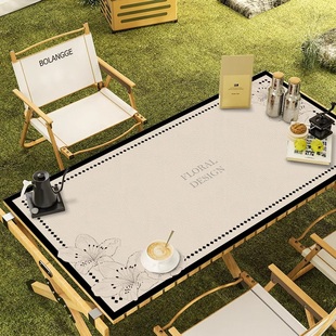 法式户外野营喝茶桌布折叠蛋卷桌桌垫室外防水防油防晒露营餐桌垫
