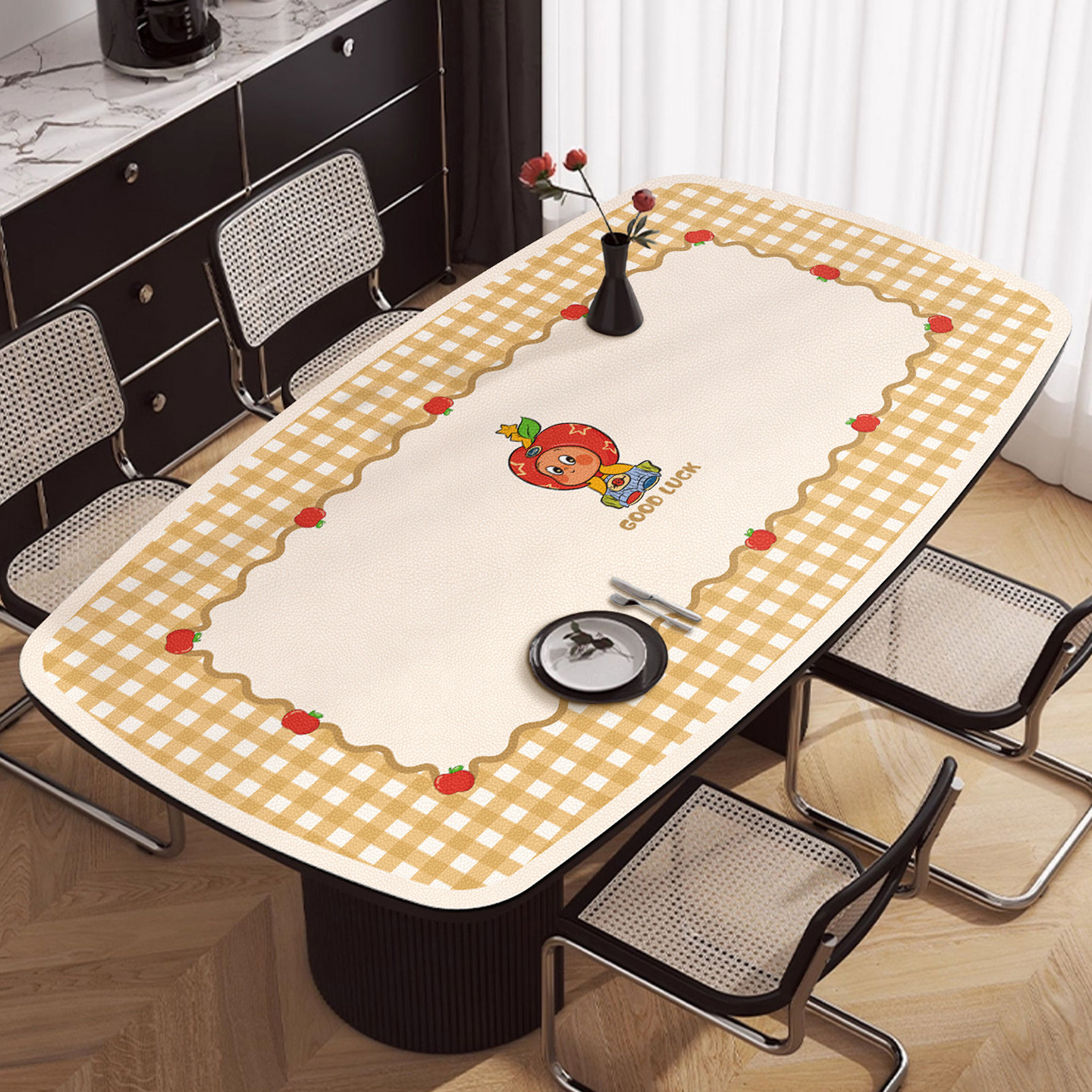 马肚形餐桌垫卡通日式圆角弧形防水防油防烫桌布pvc防滑茶几垫子,居家布艺,桌布,淘宝优惠券,粉丝福利购,淘宝优惠卷