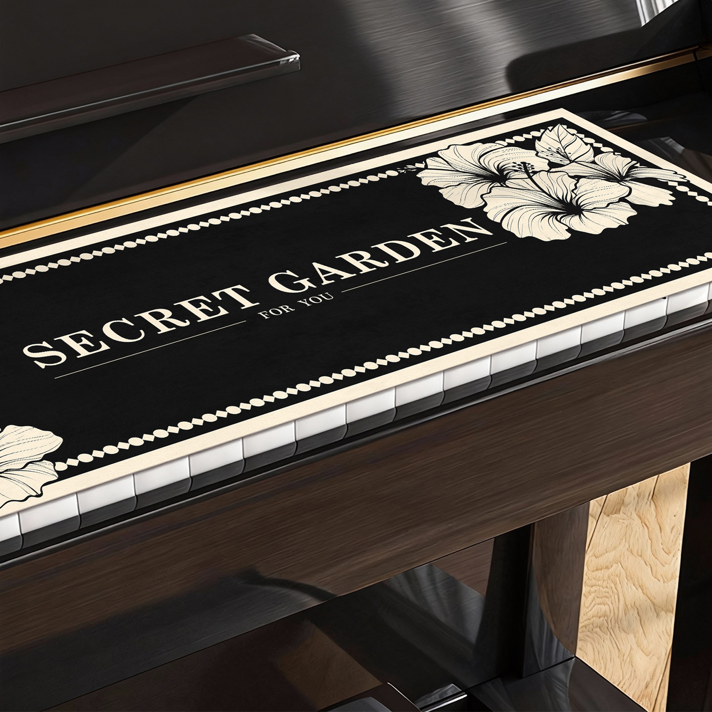 奶油风钢琴防尘罩盖布轻奢高级感琴顶半罩电子琴键盘通用遮尘盖巾