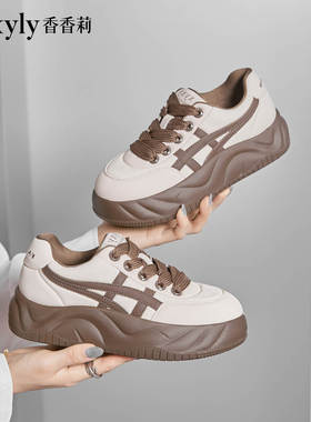 香香莉2024秋季新款运动休闲鞋厚底面包鞋女百搭松糕底女鞋27920