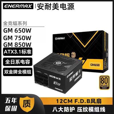 安耐美GM650W750W 850W铜牌直出/金牌全模组ATX3.1全日系电脑电源
