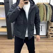 二棉夹克外套男2026秋冬季 上衣加厚夹棉 棉衣潮流工装 新款 立领薄款