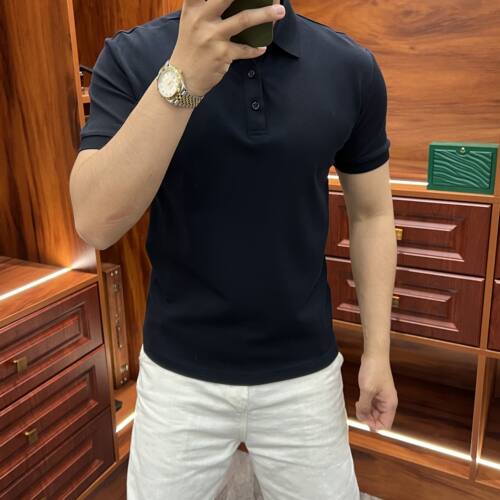 商务高级感纯色修身夏季凉感Polo衫翻领白色T恤免烫黑色休闲短袖