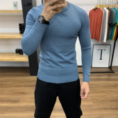打底衫 2026男士 长袖 针织衫 纯色修身 毛衣圆领秋冬情侣休闲百搭新品