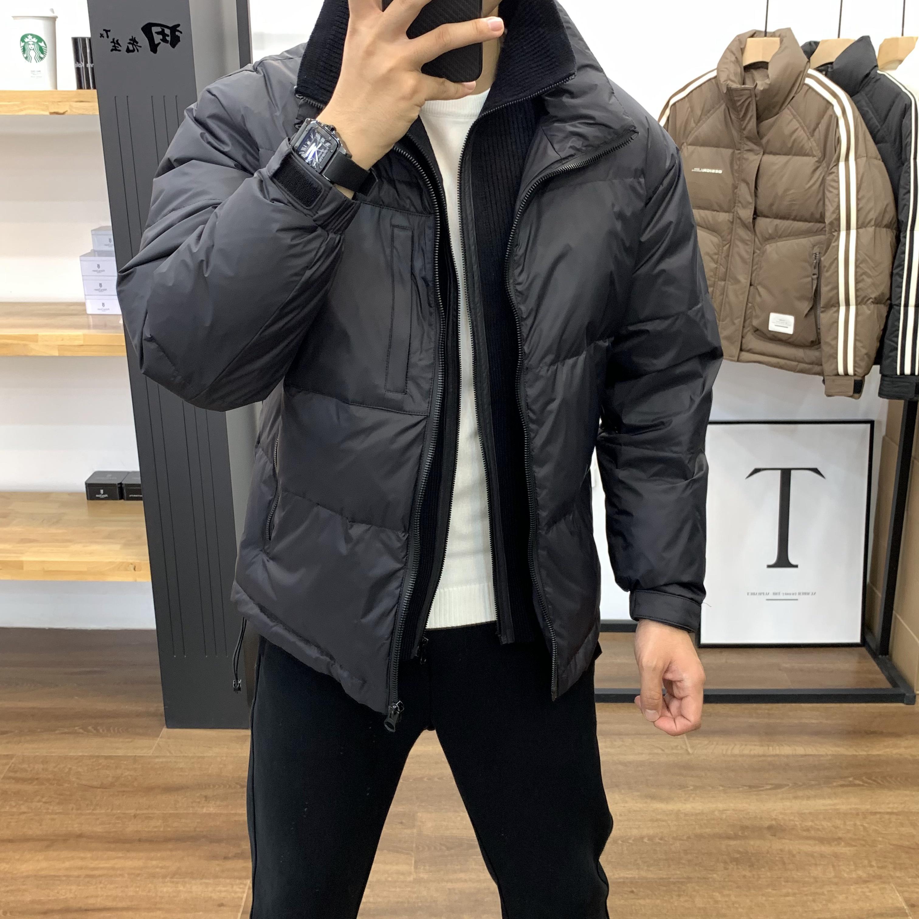 田先生修身假两件白鸭绒羽绒外套