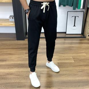 春秋新款 修身 束脚休闲裤 纯色九分裤 潮牌百搭加绒保暖潮 男士 运动裤