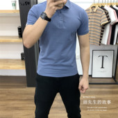 商务青年短袖 修身 百搭健身休闲保罗上衣 纯色翻领珠地棉POLO衫 夏季