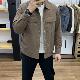 个性 韩版 外套春季 轻奢百搭拼接复古风帅气工装 舒适翻领夹克男 时尚