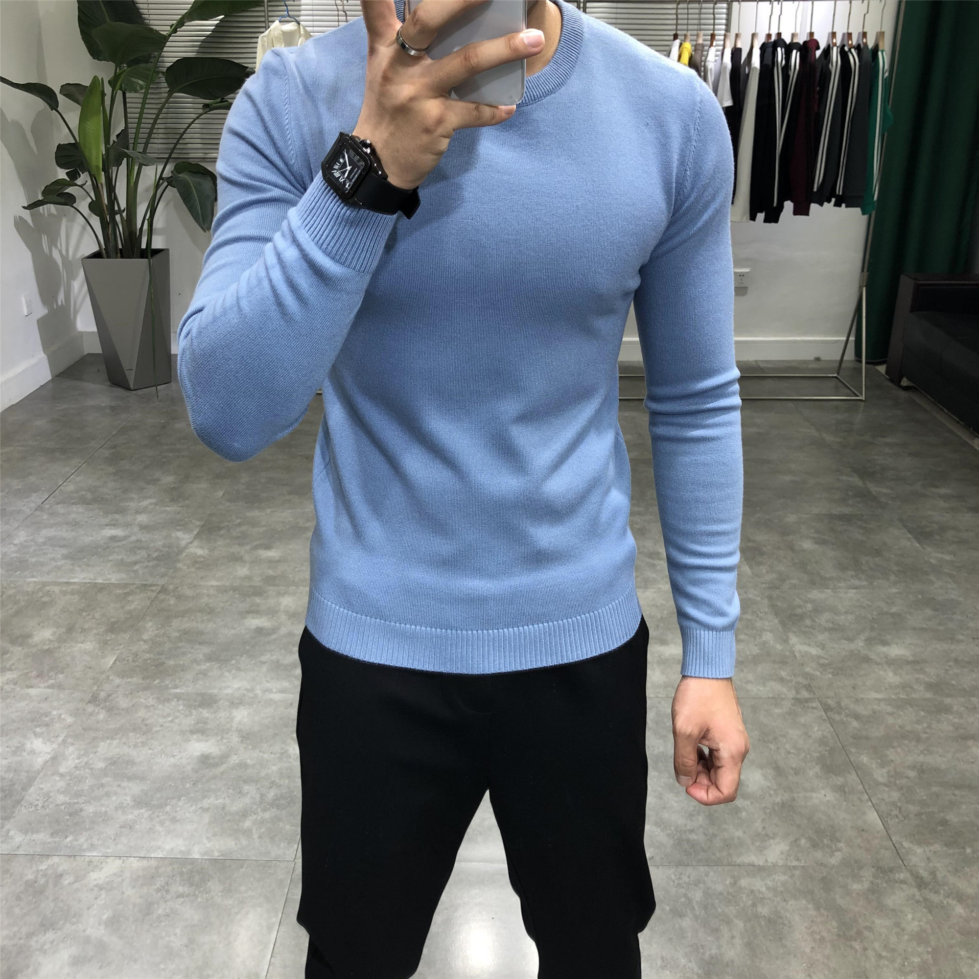 秋冬新款紧身多颜色毛衣针织衫