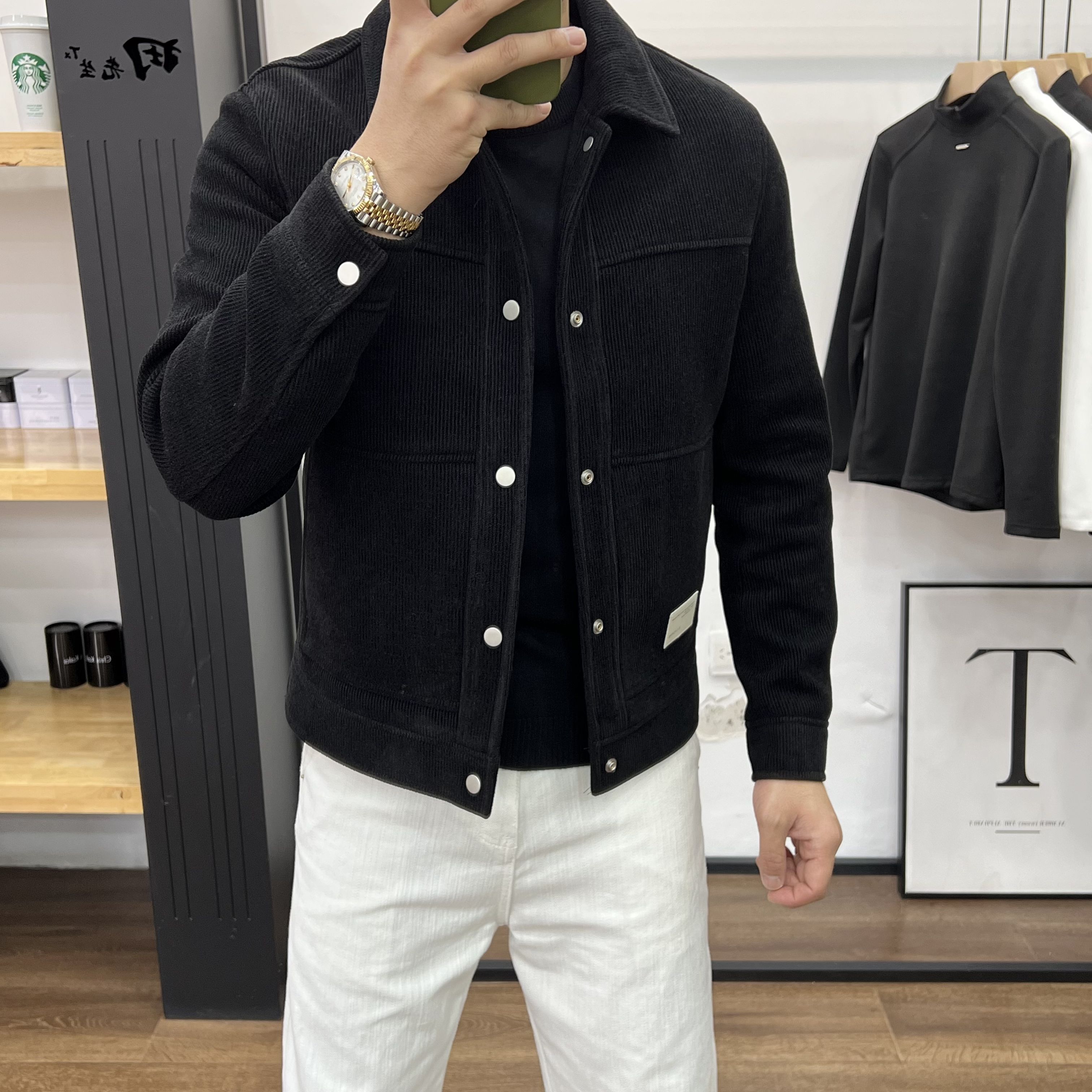 田先生长袖毛呢秋冬季时尚外套男