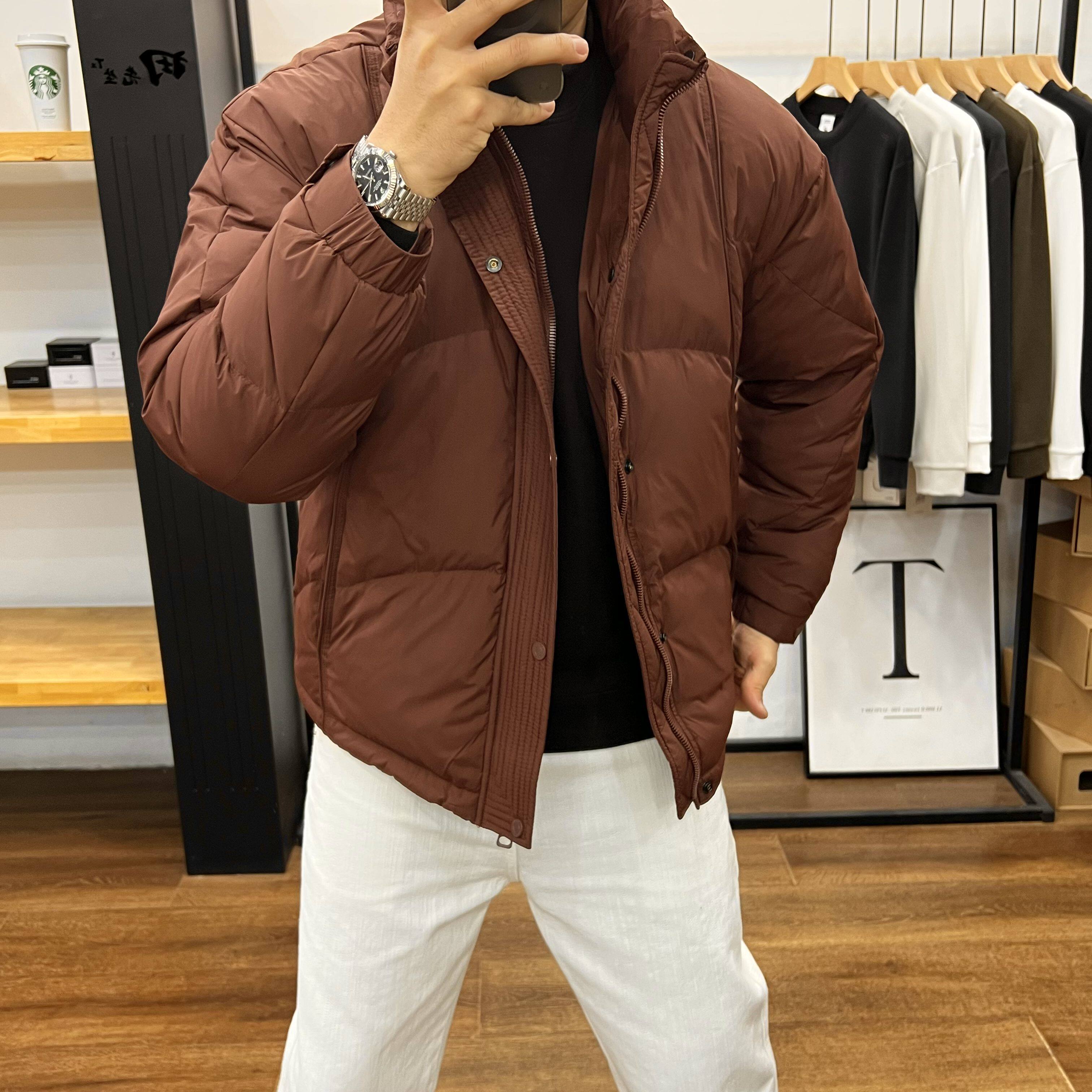 中老年男士白鸭绒加厚新款羽绒服