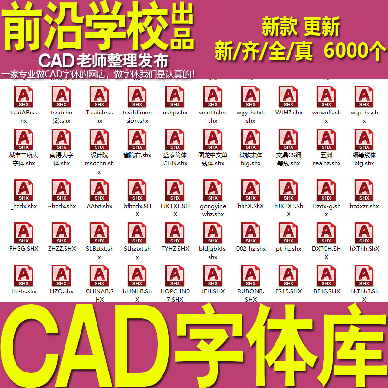 cad字体库通用字体包2014AutoCAD字体库大全 2020/2007/2021系统-封面