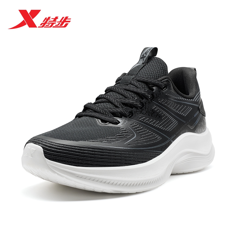 特步跑步鞋女鞋革面2025夏季新款减震回弹运动鞋舒适轻便专业跑鞋