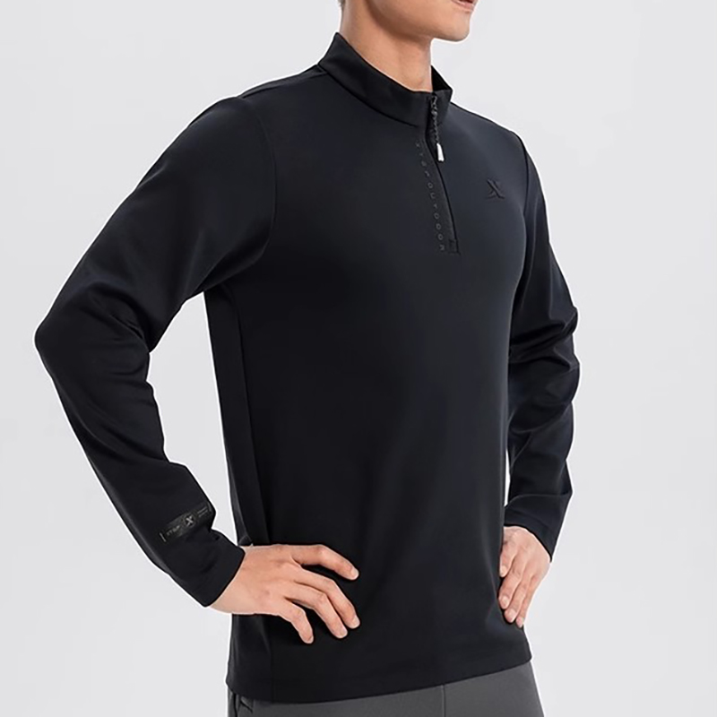 特步长袖针织衫男2025秋新款立领休闲运动套头打底衫975129030405