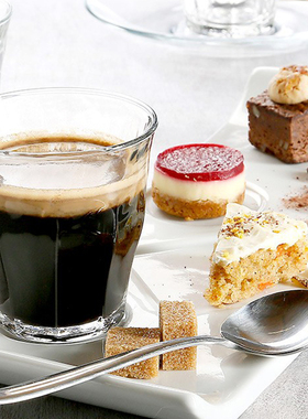 进口多莱斯法国透明玻璃短笛澳白杯子浓缩美式拿铁杯dirty咖啡杯