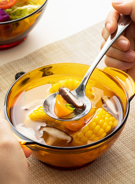 防烫双耳碗法国进口DURALEX多莱斯钢化玻璃米饭碗餐具饭碗家用ins