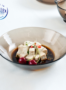 进口多莱斯钢化玻璃盘子菜盘家用时尚高级感透明轻奢水果盘沙拉盘