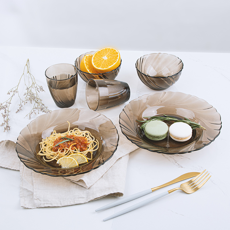 多莱斯玻璃餐具套装米饭碗盘子