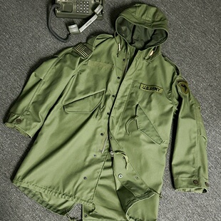 军迷用品M51派克鱼尾风衣美式 阿美咔叽秋冬户外骑行军绿色派克服