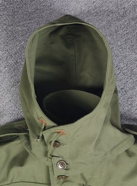 二战军绿m43风衣帽子户外配套