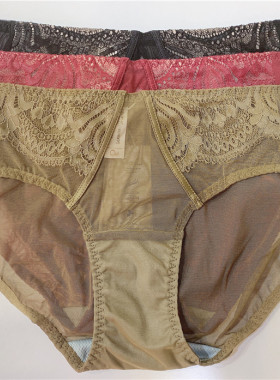 奥维丝丽220182女士中腰舒适网纱三角内裤配220082 220083 220084