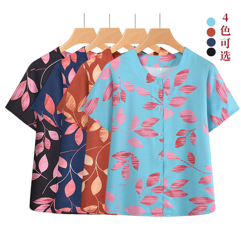 源头工厂夏季奶奶装衣服开衫透气中老年中年妈妈装上衣夏天套装女