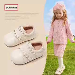 儿童棉鞋2025冬季新款英伦风小童皮鞋婴儿软底鞋女童二棉鞋加绒鞋