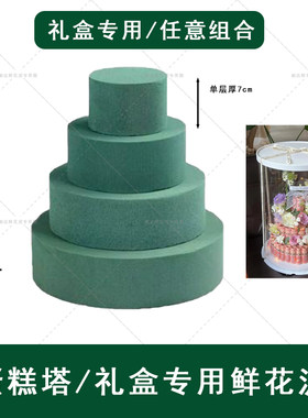 圆形花泥蛋糕花有钱花花泥材料