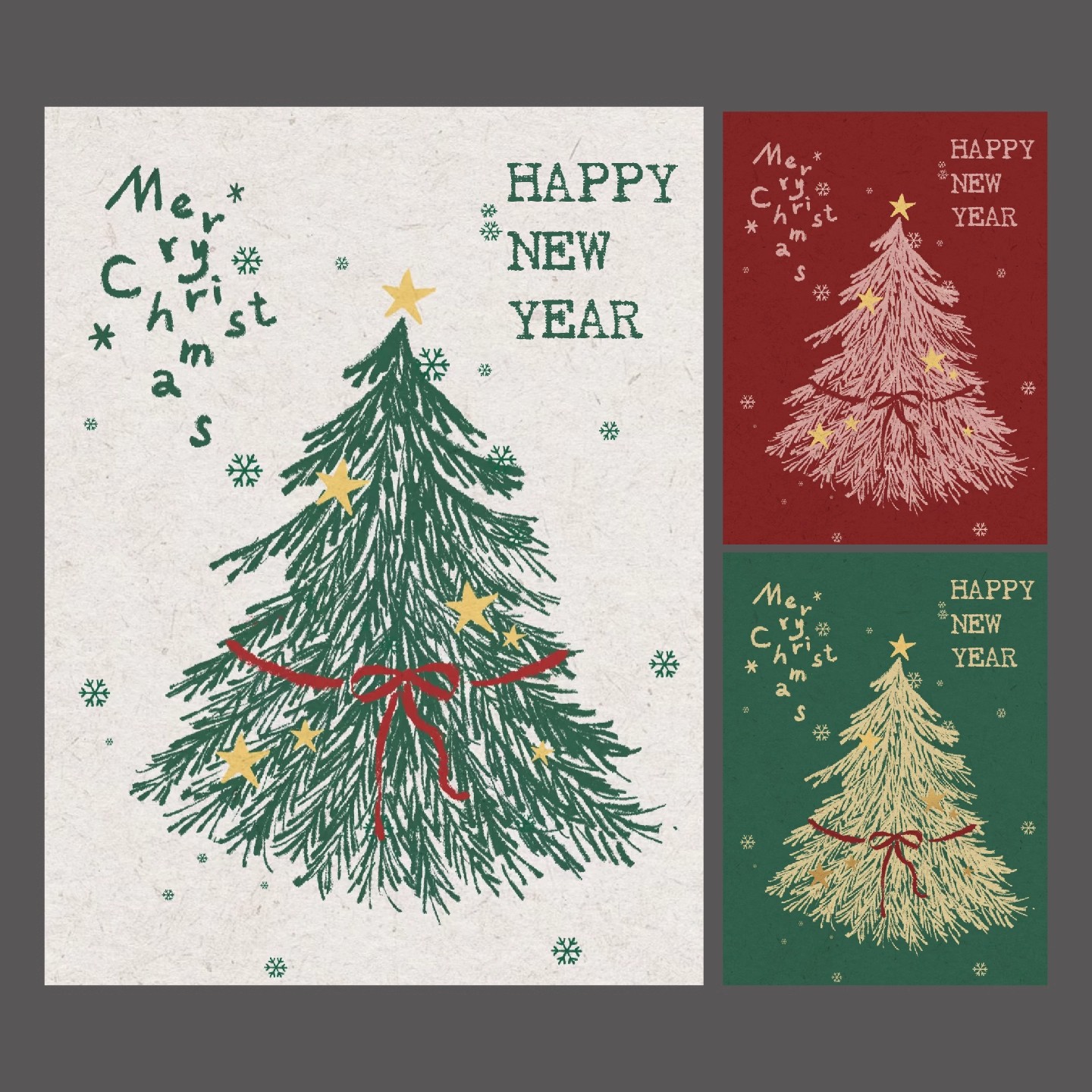 圣诞节贴纸多款圣诞树插画礼盒烘焙奶茶咖啡杯贴包装封口贴可定制