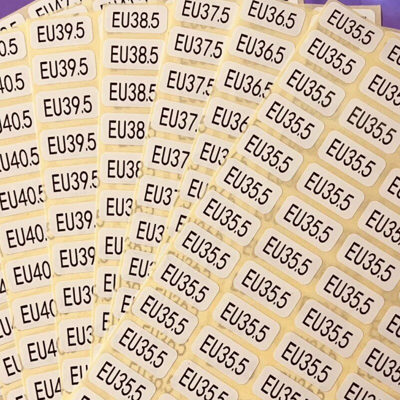 EUR码欧码不干胶标签EU码定制欧洲鞋码数字贴纸号码标签圆形自粘E