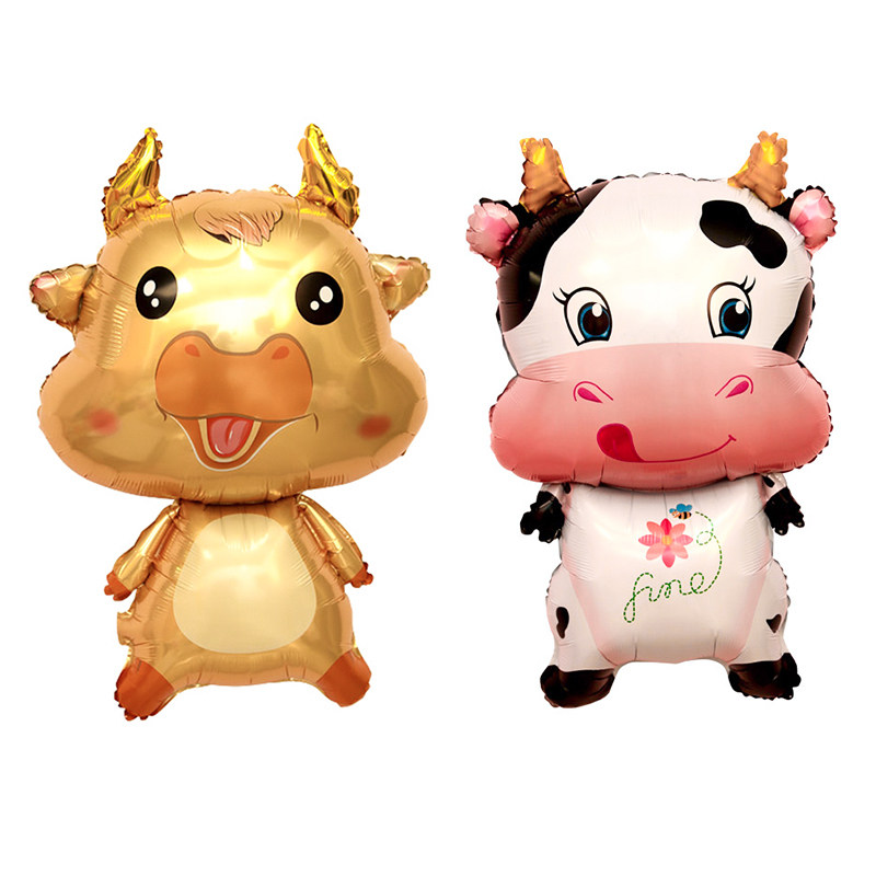 牛牛宝宝铝膜气球宝宝生日派对布置周岁满月百天卡通场景装饰